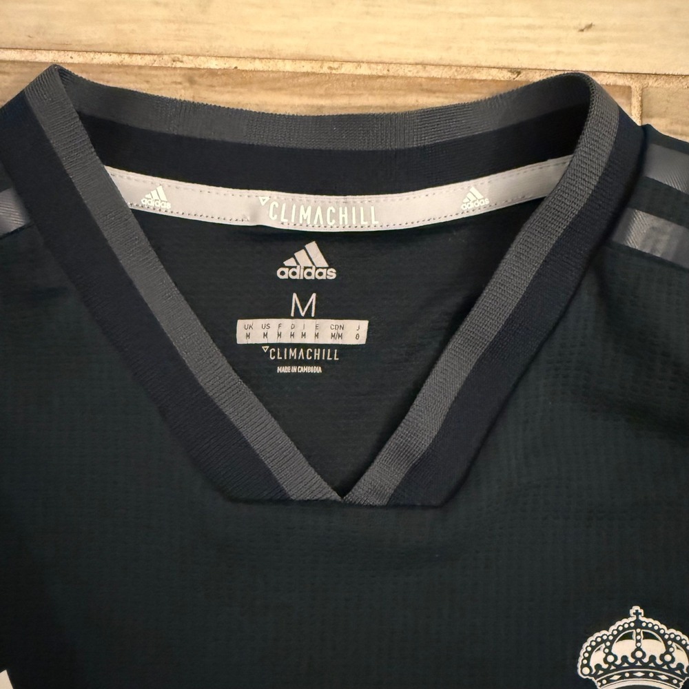 Adidas Real Madrid 2018/19 Authentic Third Jersey Black Climachill Mens Medium - Picture 2 of 11